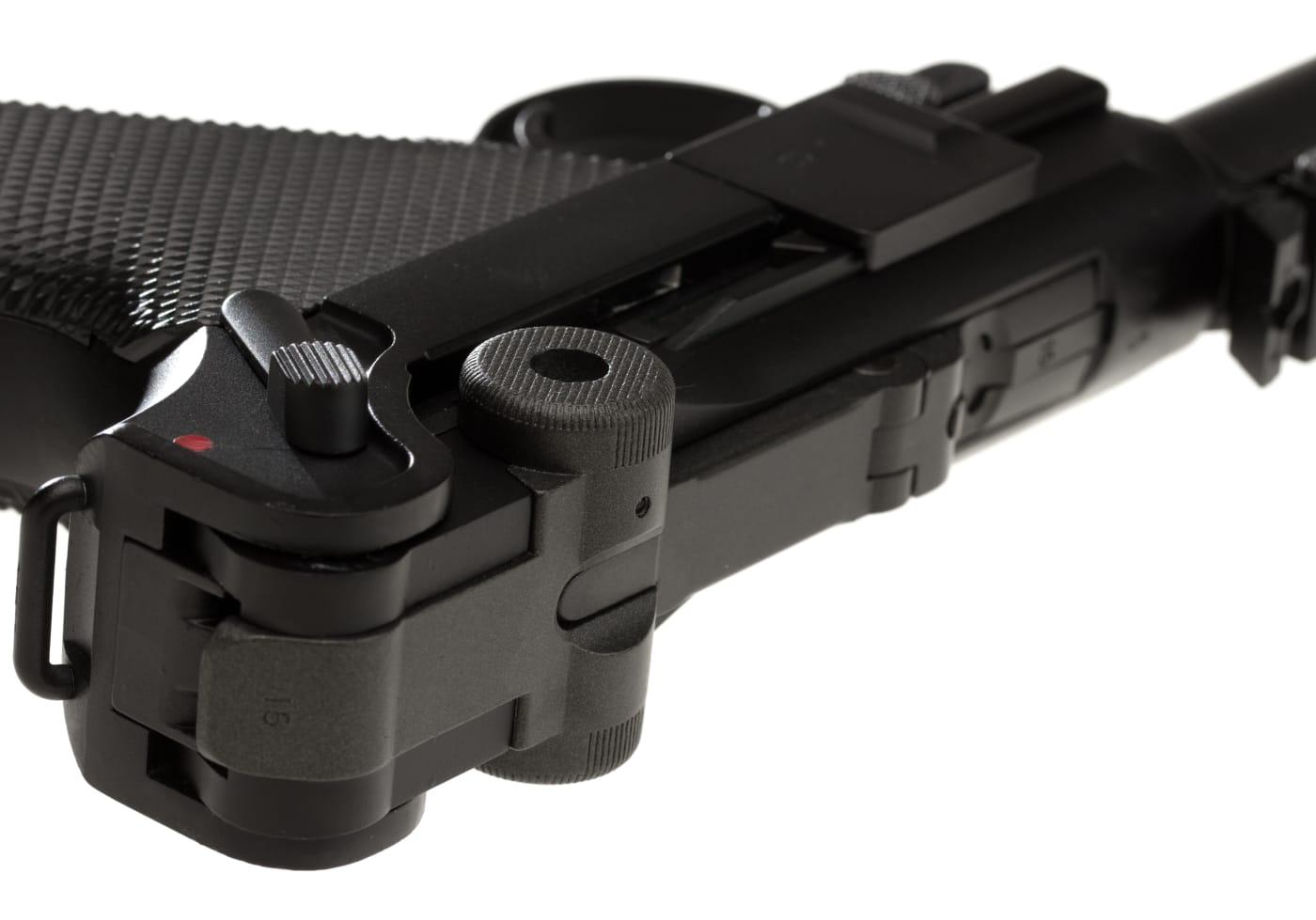 WE P08 8 Inch Full Metal GBB Black