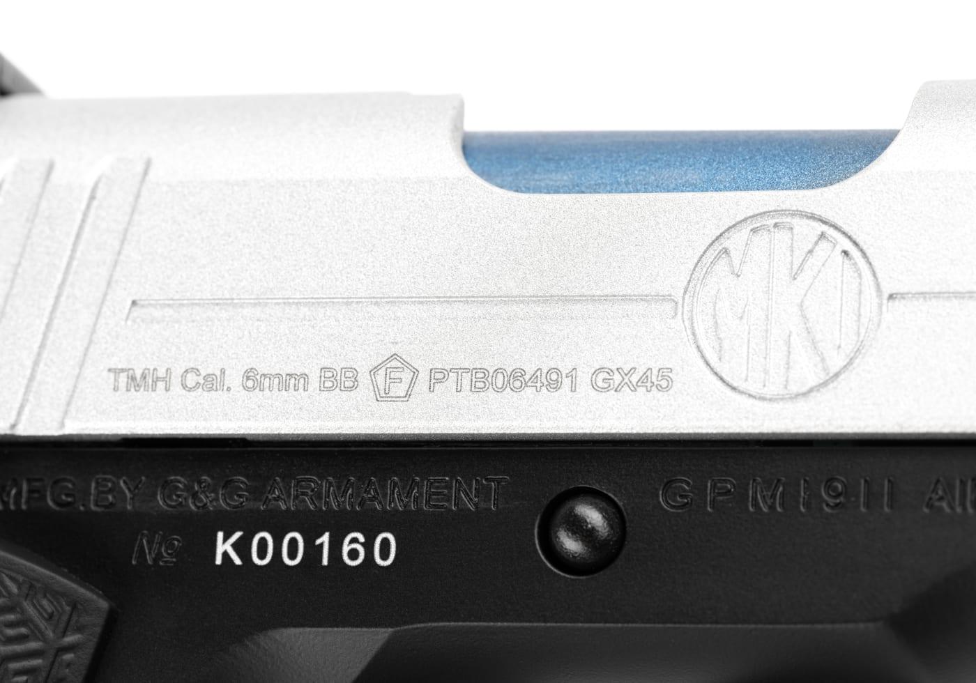 G&G GX45 Mk.I Metal Version GBB Silver
