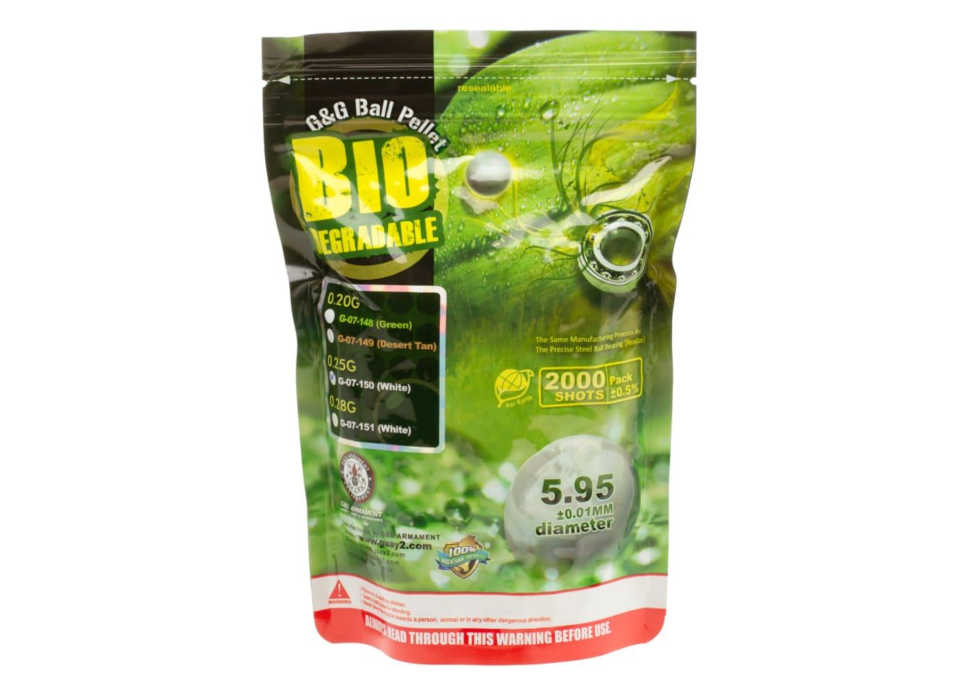 G&G 0.25g Bio Precision BBs 2000rds White