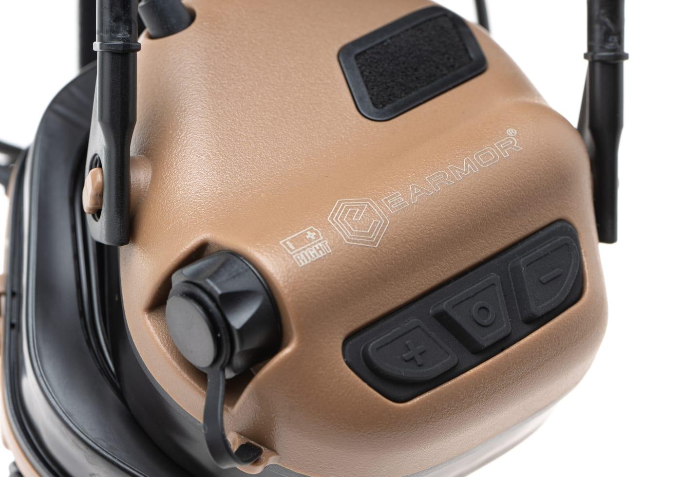 Earmor M32X Plus Hearing Protection Set for ARC Helmet Rails Coyote