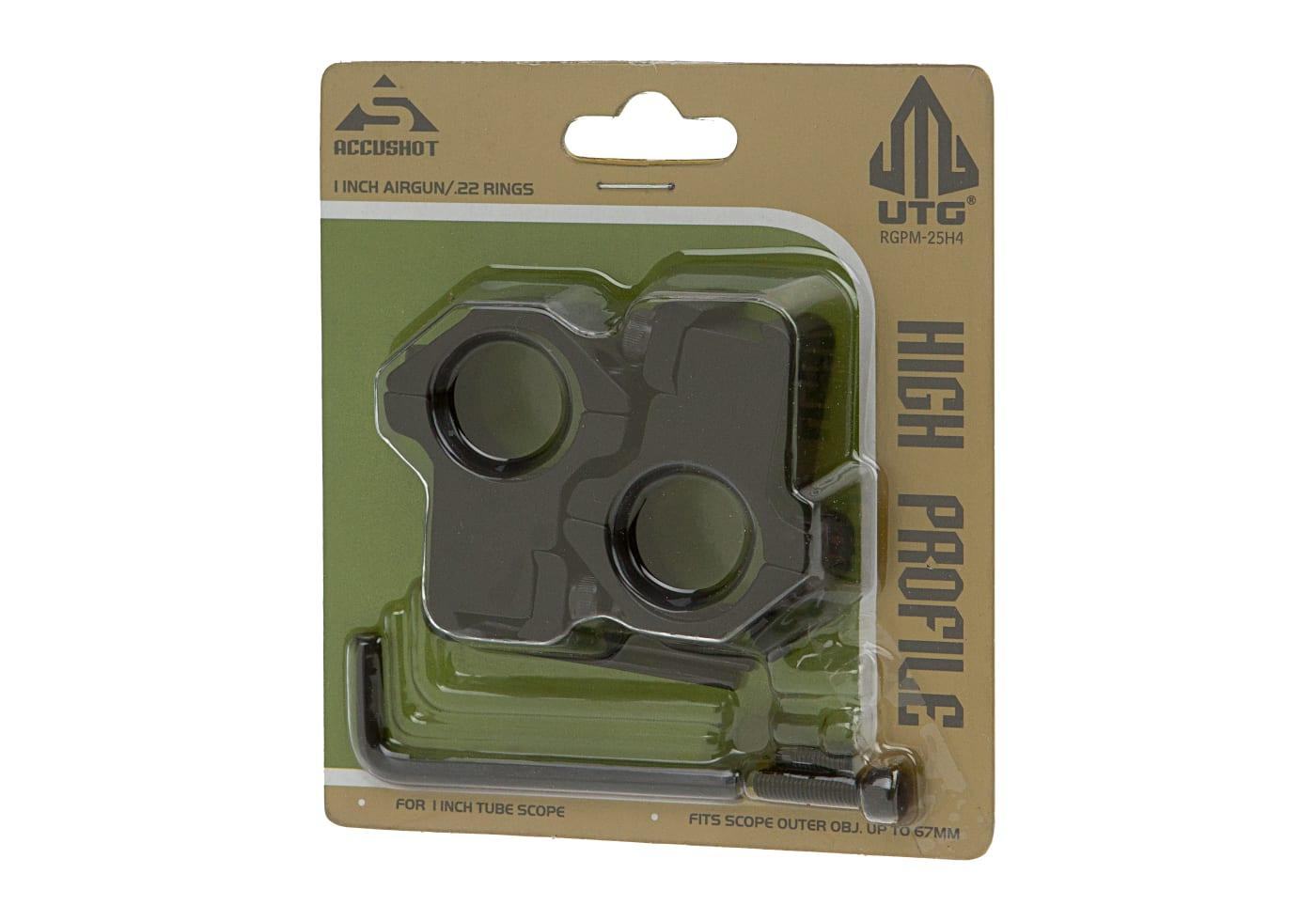Leapers 25.4mm Airgun Mount Ring High Black