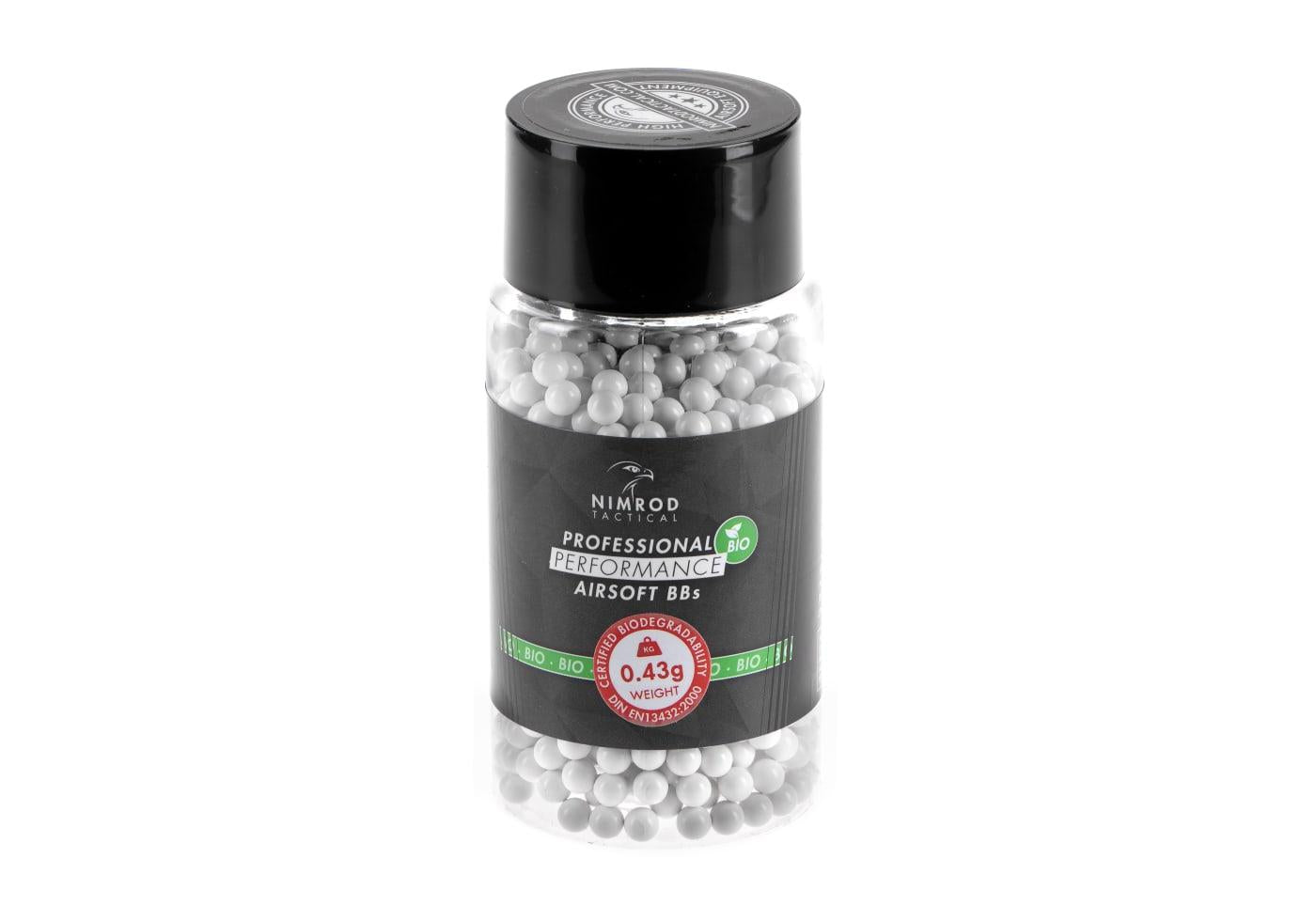 Nimrod 0.43g Airsoft Bio BB Professional Performance 1000rds White