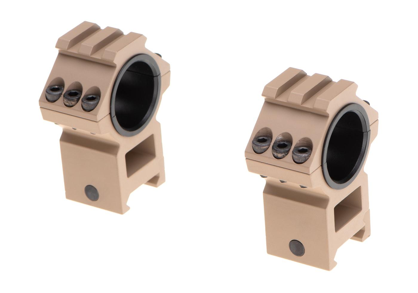 Aim-O Top Rail 25.4mm / 30mm Mount Rings Desert