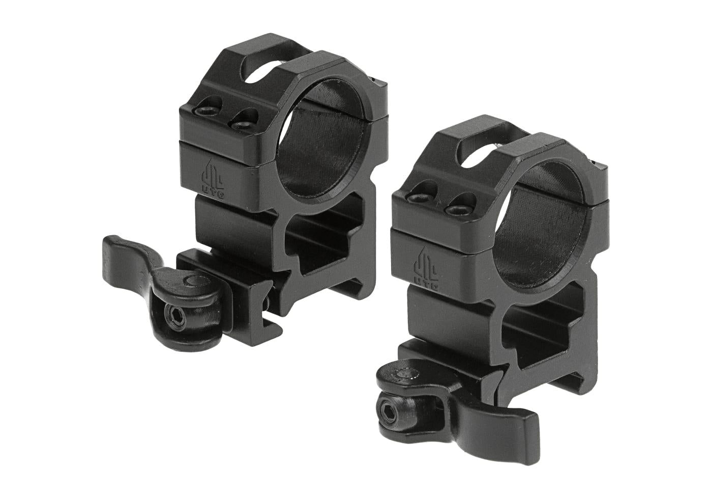 Leapers QD 25.4mm CNC Mount Rings High Black
